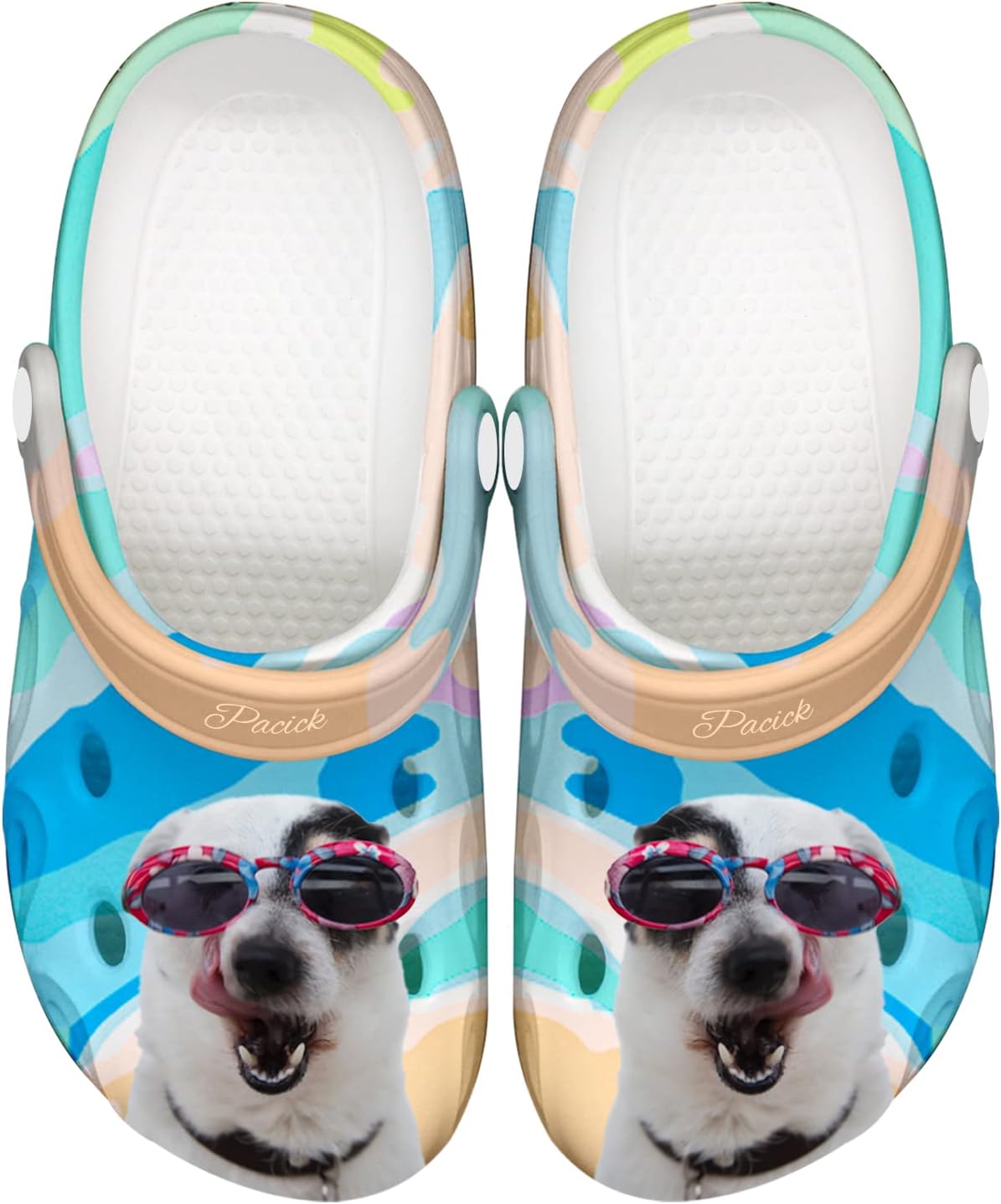 

Женские и мужские сабо FolHaoth с фото и текстом, с изображением лица питомца и именем, летние тапочки, садовая обувь, с изображением кошки или собаки, индивидуальные забавные сабо, подарки для друзей, любимых или для себя, синий