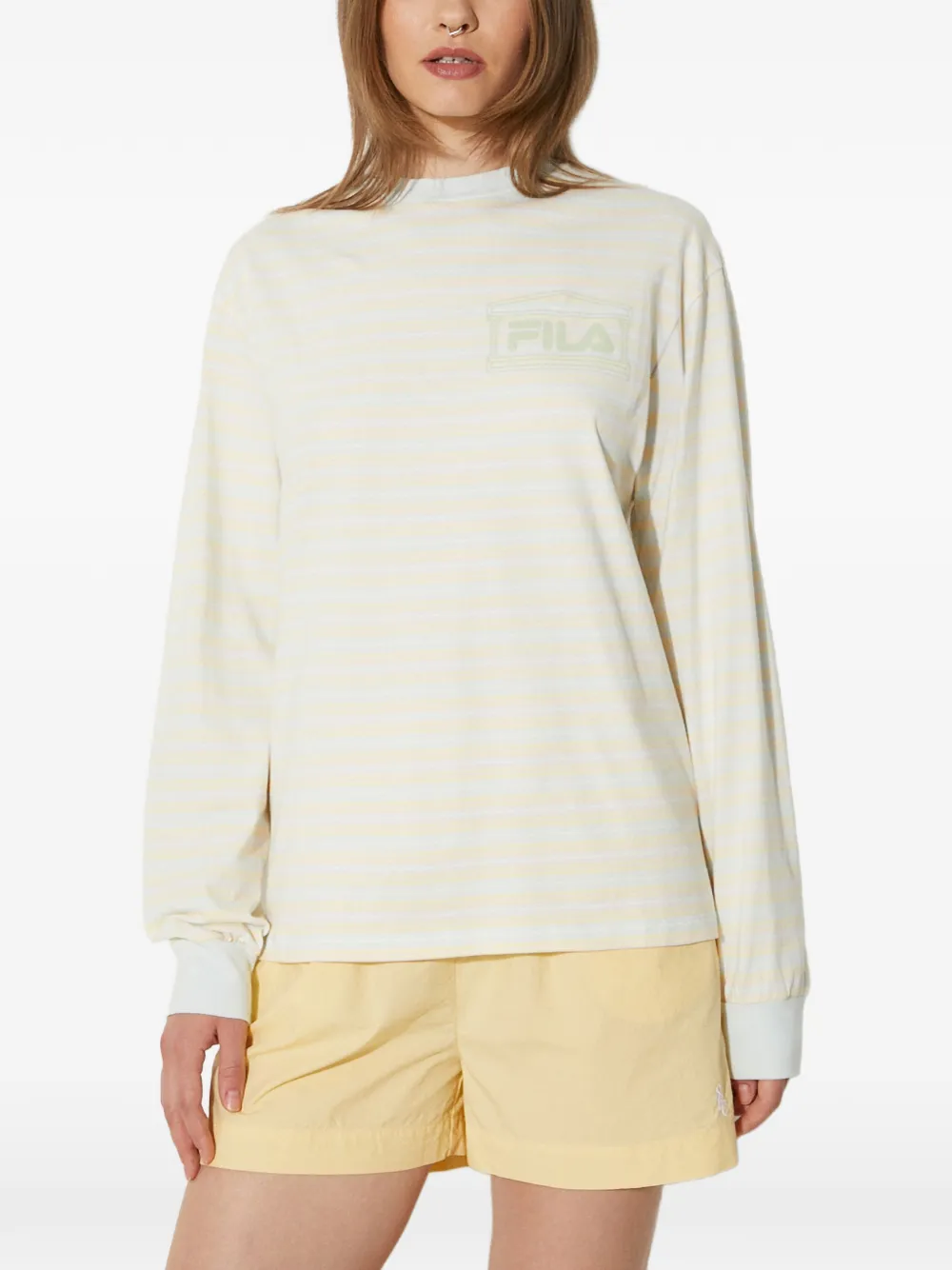 

Футболка с длинными рукавами в полоску Fila, белый