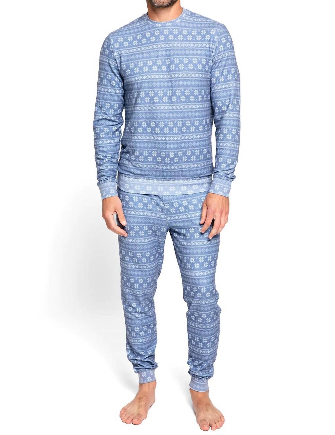 

Мужской пуловер Fair Isle цвета индиго Sol Angeles