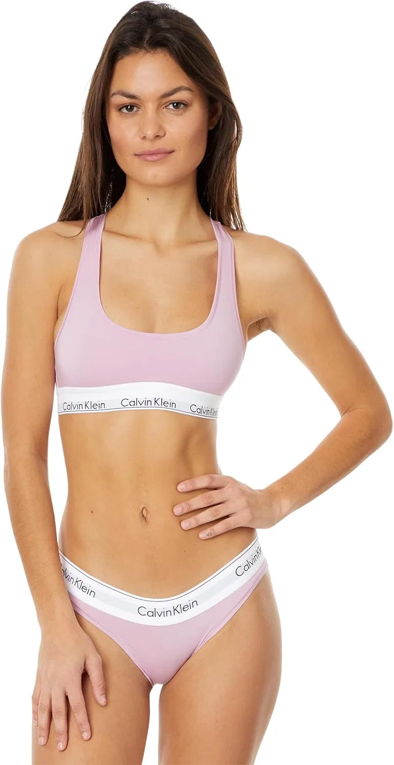 Бюстгальтер Calvin Klein Womens Modern Cotton Unlined Wireless Bralette, сиреневый