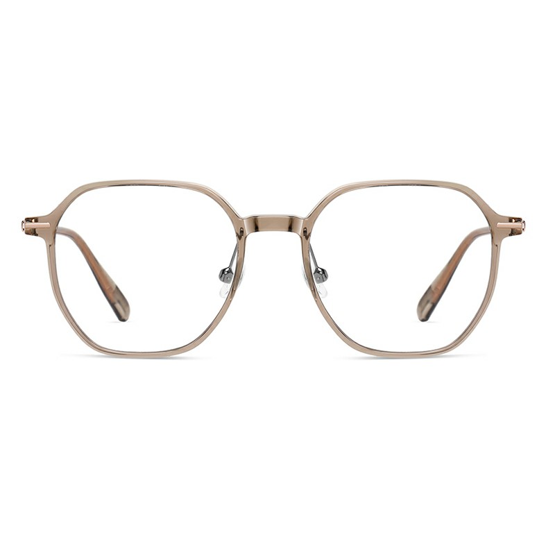 

BOELEO Оправы для очков из пластика и металла нестандартной формы унисекс, Cool Tea Brown