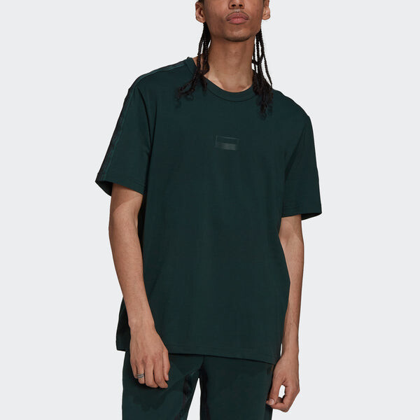 Футболка оригинальные ryv logo tee свободные спортивные с круглым вырезом короткий рукав Adidas, зеленый — фото 3