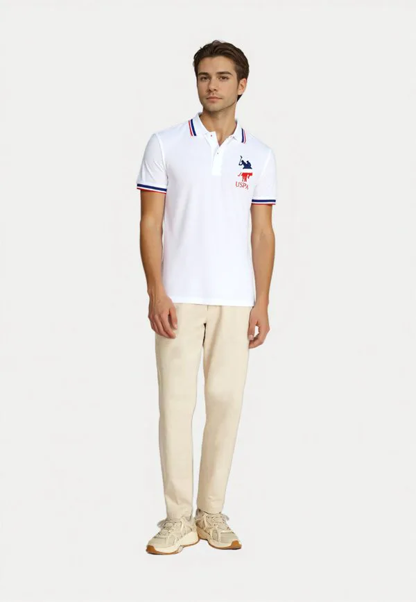 Футболка-Поло с коротким рукавом в трехцветном стиле U.S. Polo Assn., Weiss — фото 2