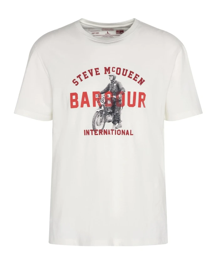 

Винтажная футболка с рисунком спидвея Barbour, белый