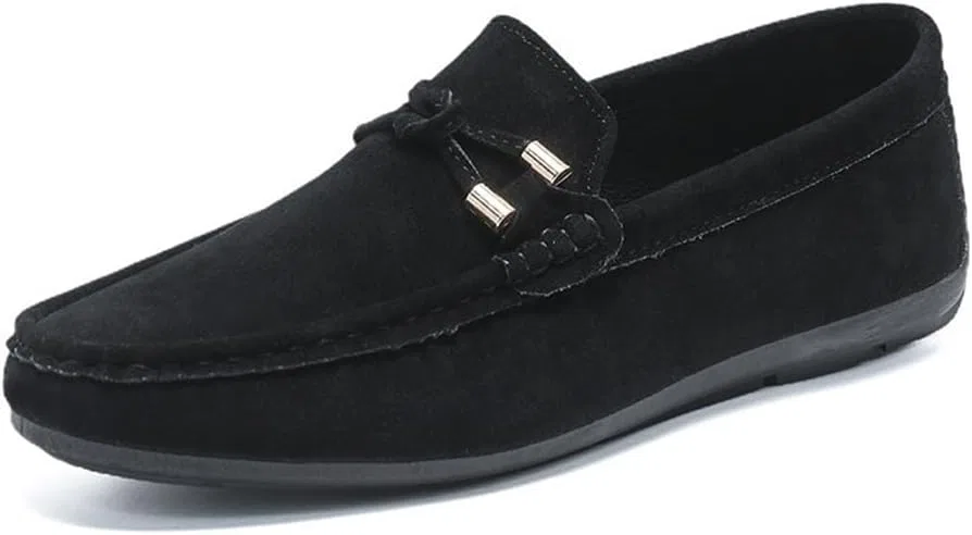Лоферы мужские Slip-On, замшевый верх, круглый носок, каблук, Tuxedo Wedding Formal Shoes, черный HBNCFTI — фото 3
