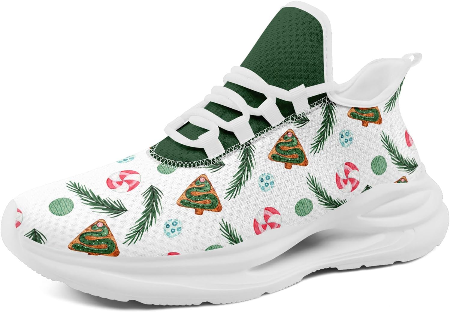 

Легкие кроссовки AWSOLE для бега на Рождество для мужчин и женщин с дышащей сеткой, спортивные и ходовые тренеры, белый/зеленый/оранжевый/розовый