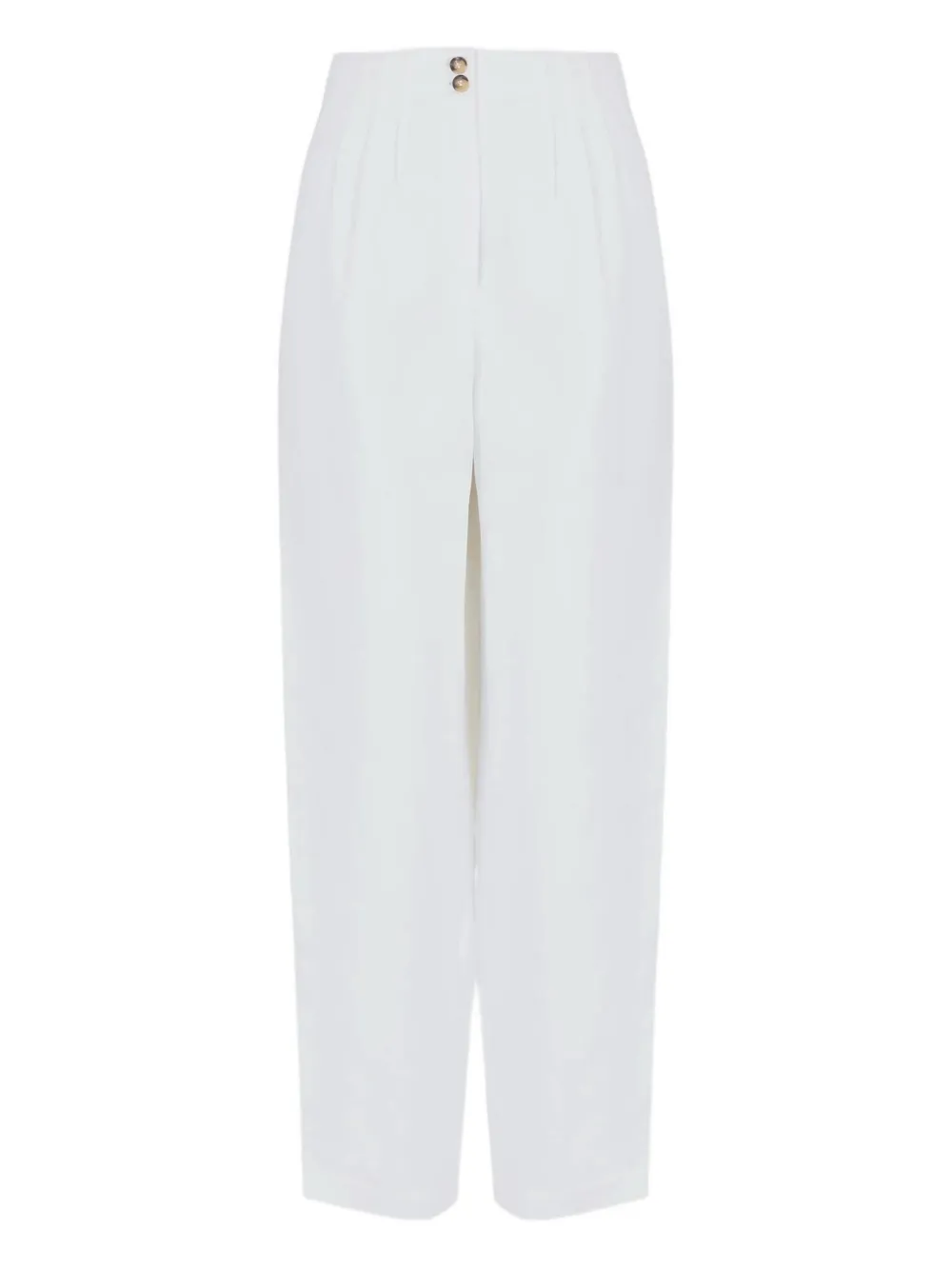 

Льняные брюки со складками спереди EMPORIO ARMANI, белый