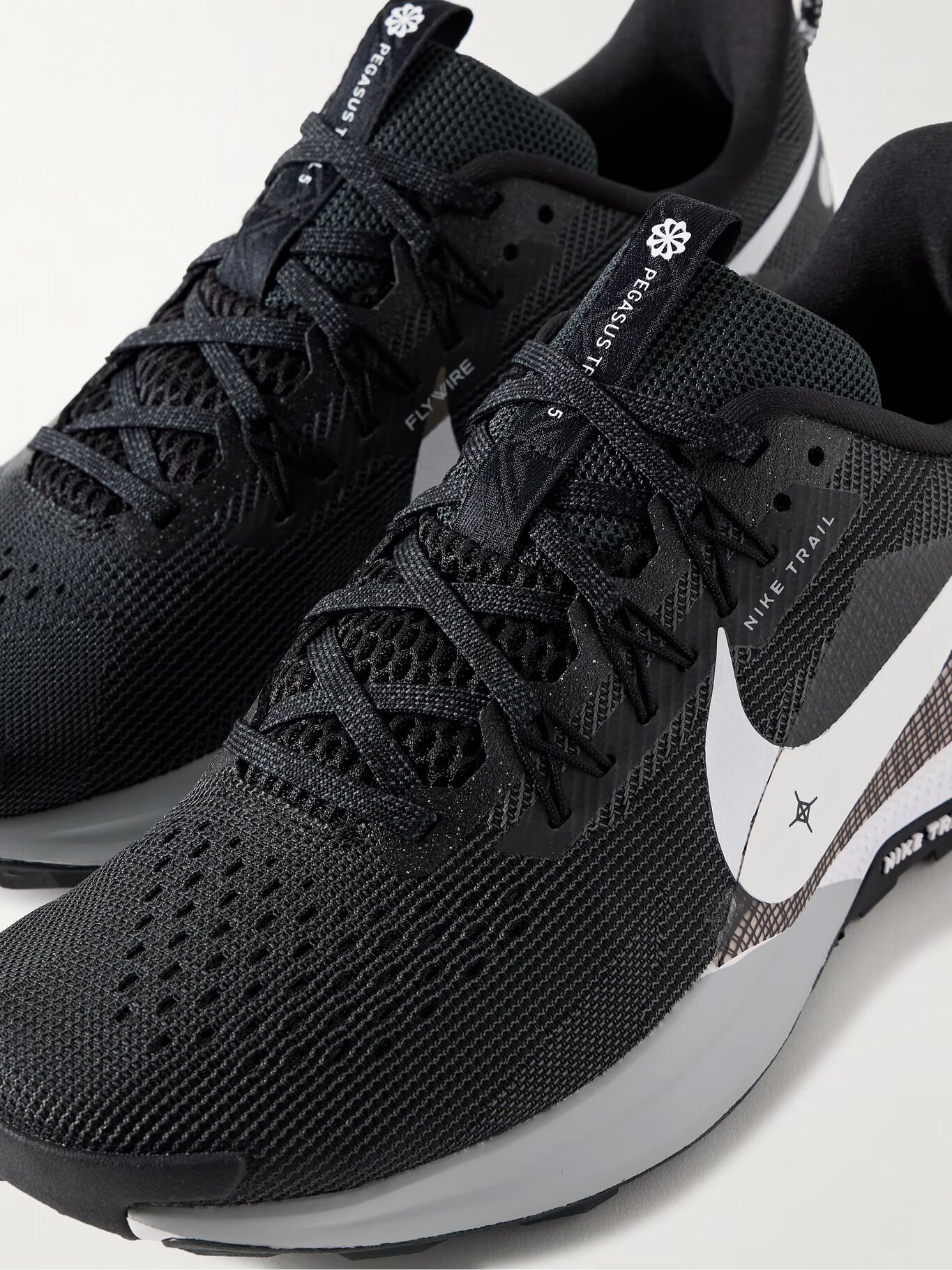 

Кроссовки ReactX Pegasus 5 с резиновой отделкой из сетки для бега по пересеченной местности NIKE RUNNING, черный