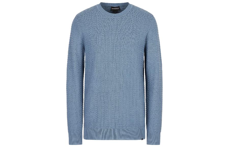 Emporio Armani Мужской свитер, синие, серые, с круглым вырезом, средней яркости, другие цвета — фото 2