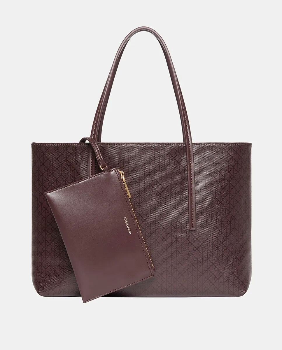 

Маленькая сумка-шоппер с монограммой Calvin Klein, бордовый