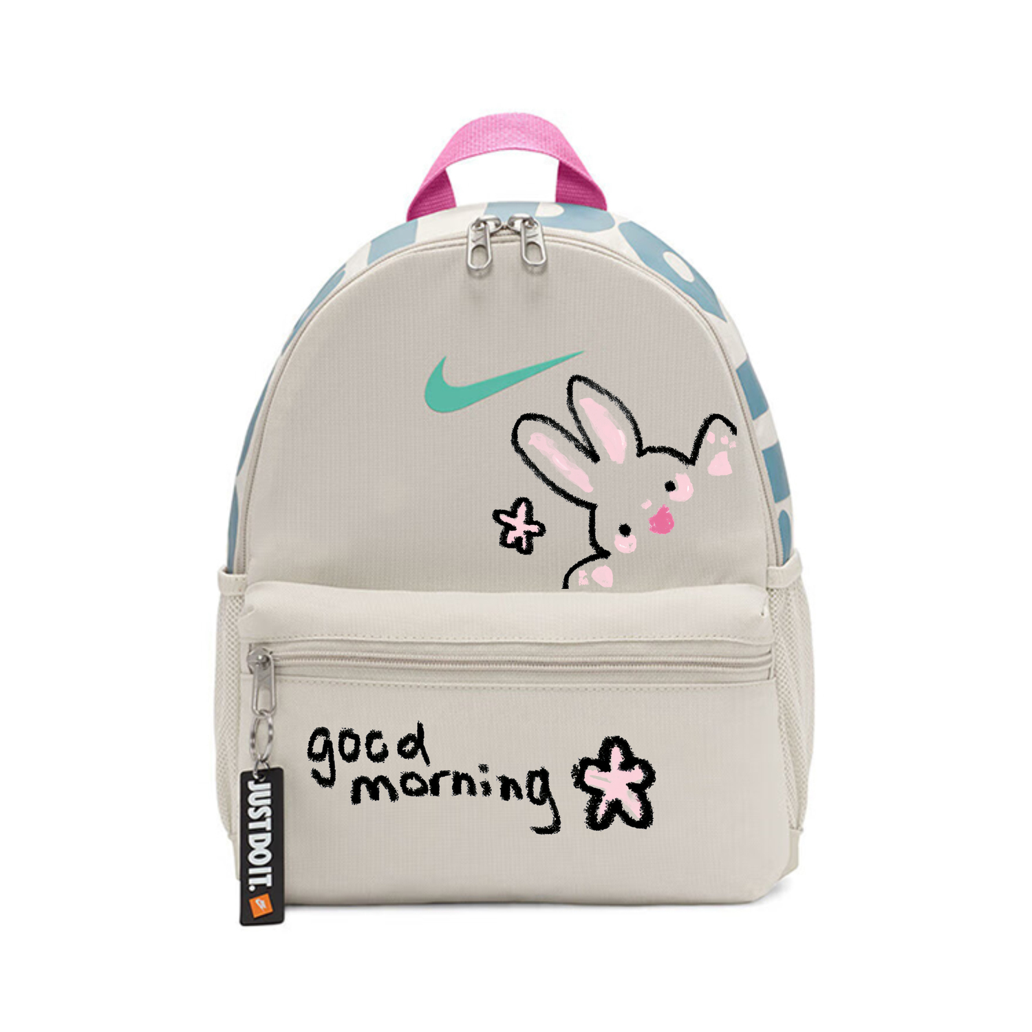 

Nike Тканевый рюкзак обычный детский серый белый, Hopping White Bunny