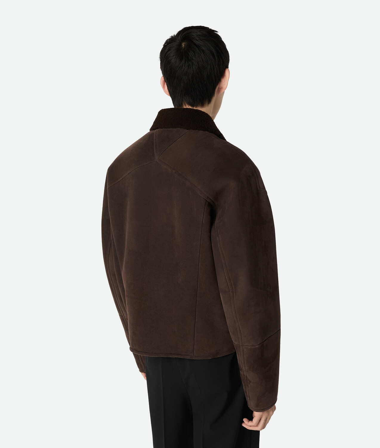 Felted merino shearling jacket BOTTEGA VENETA, фондан — фото 3