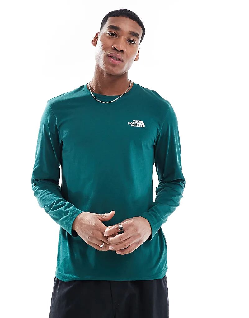 

Футболка с длинными рукавами и простым куполом из глубокого нори The North Face