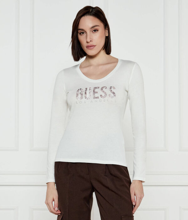 

Блуза Slim fit Guess Jeans, бежевый