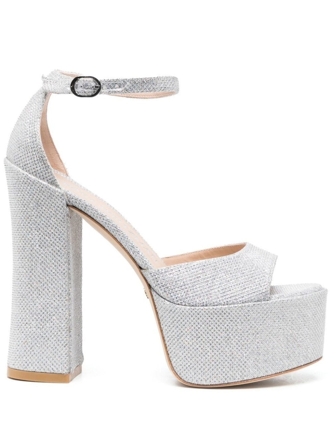 Stuart Weitzman босоножки на платформе, серебристый