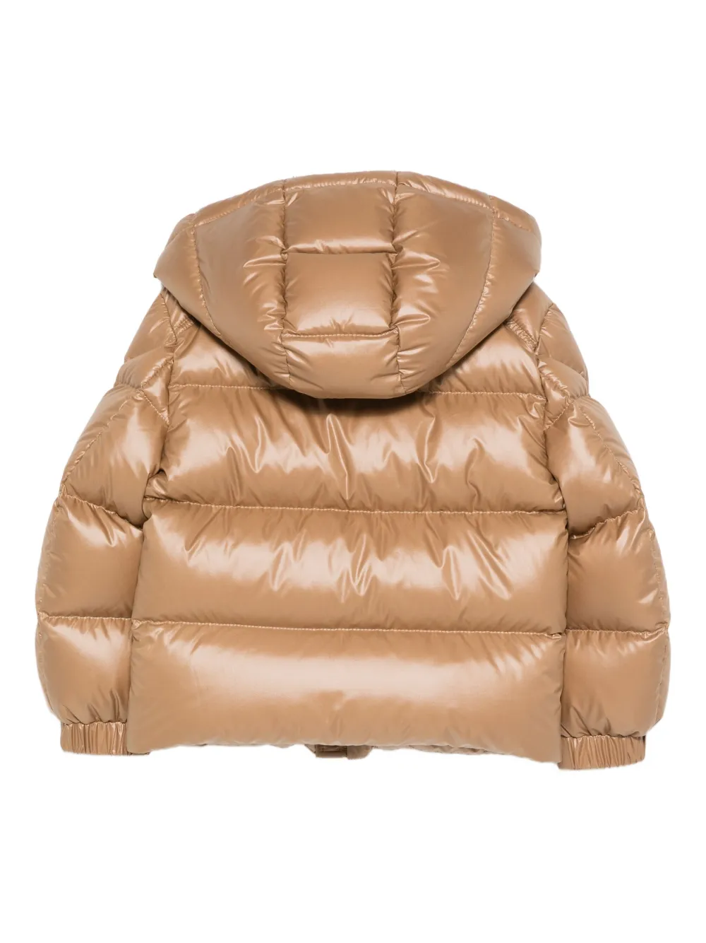 Пуховик Yule с капюшоном Moncler Enfant, коричневый — фото 2