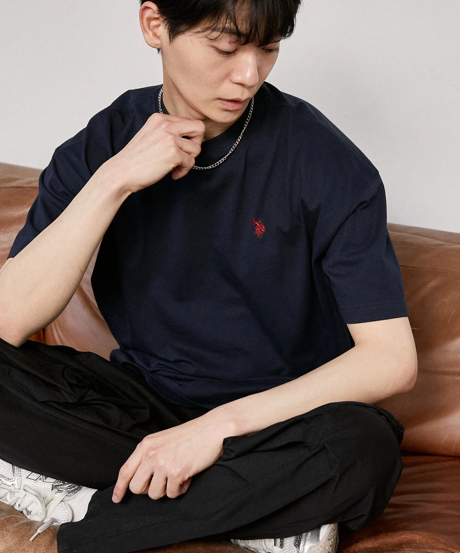 Унисекс футболка с вышивкой U.S. POLO ASSN. PUBLUX тёмно-синяя