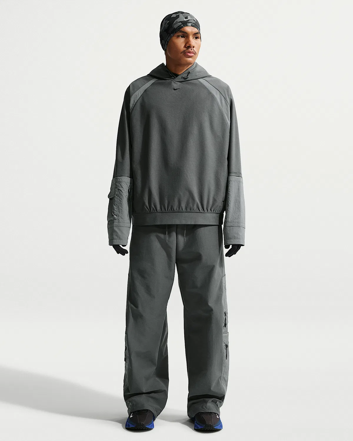 Мужская худи Nike Tech Dri-FIT Shori Knit Utility, Iron Grey/Pencil Point/Black — фото 4