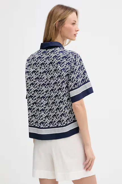 Рубашка из хлопка с шелком SUMMER Tommy Hilfiger, синий — фото 3