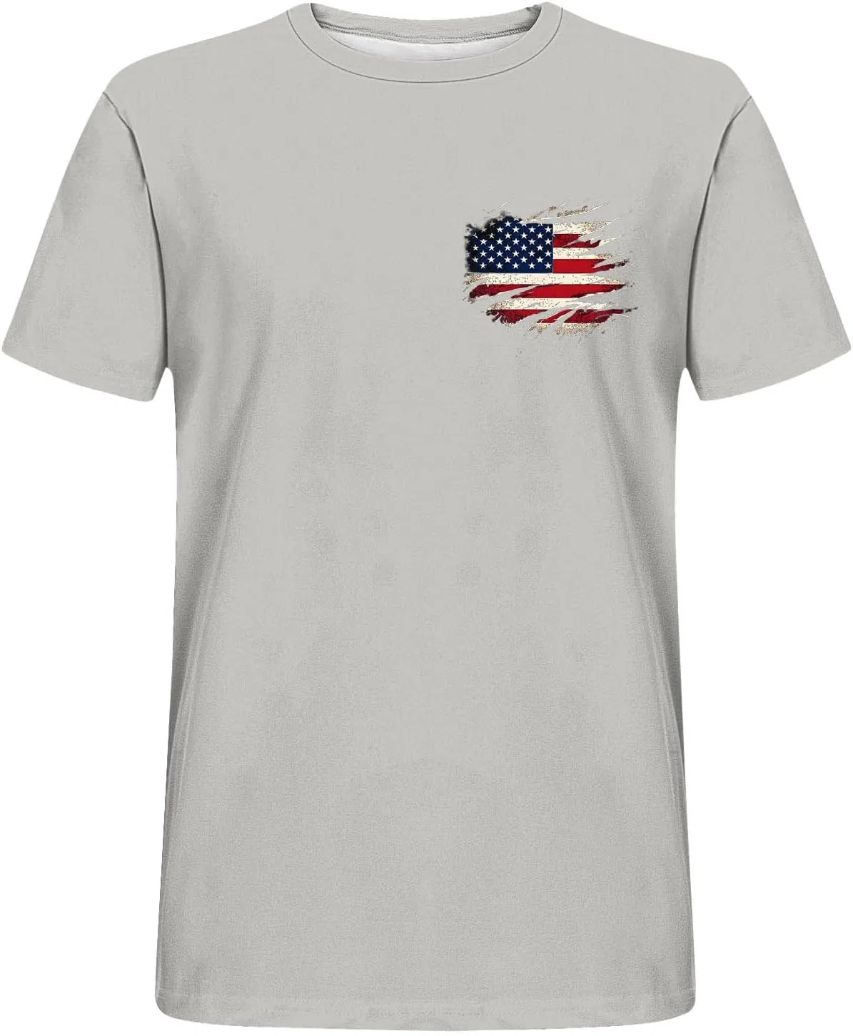 Футболка мужская с принтом USA Flag, Generic, R-582 Gray — фото 3