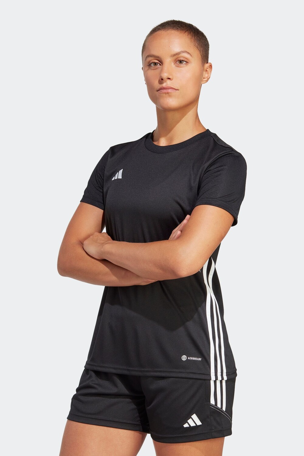 

Женский трикотажный топ Table 23 с круглым вырезом adidas, черный