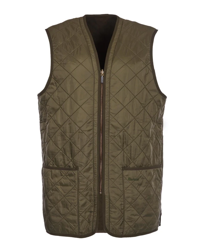 

Утепленный жилет с подкладкой на молнии, оливковый цвет. Barbour, зеленый