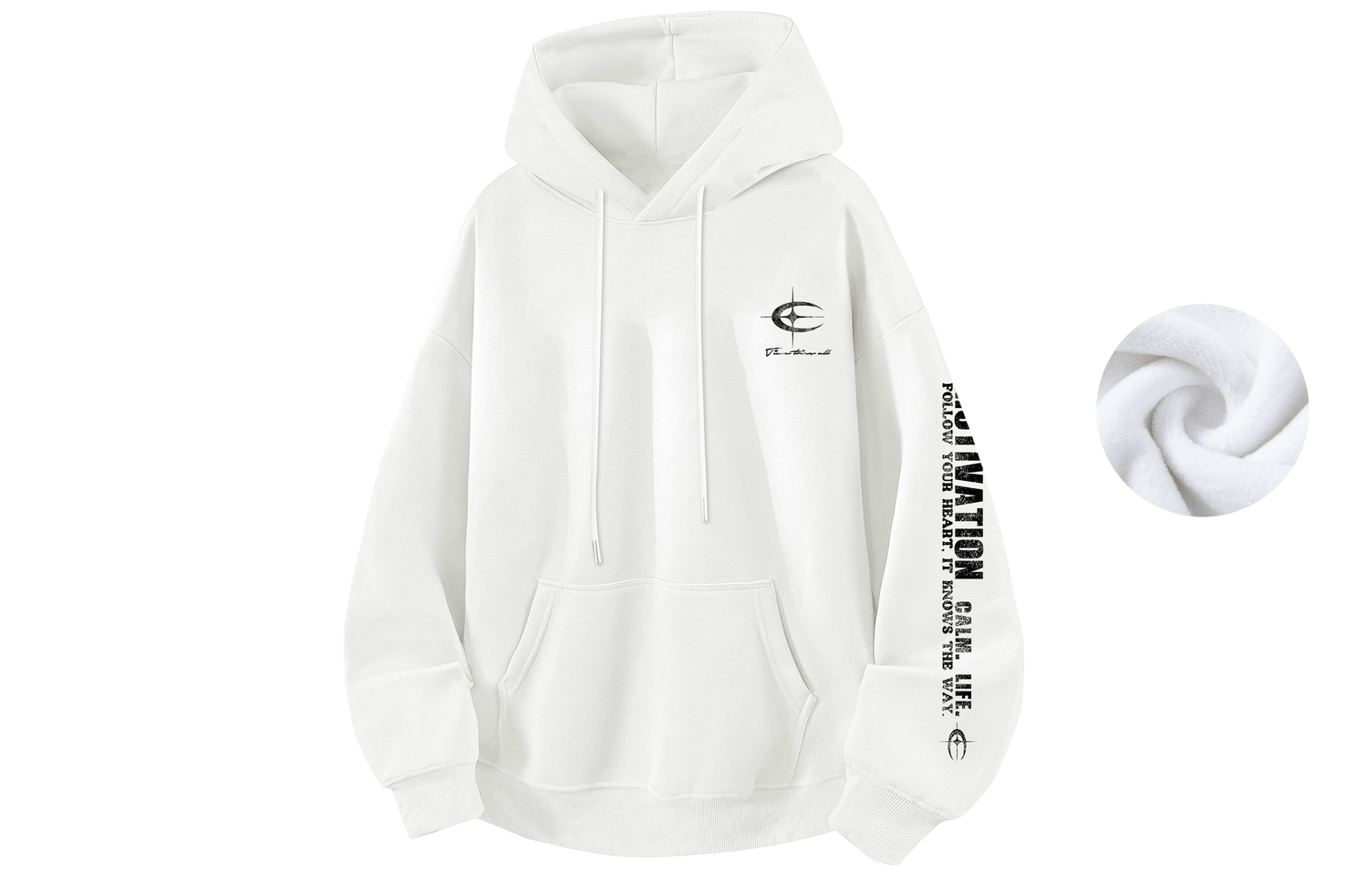 

Толстовка Unisex Hooded Moderate Heavyweight WARRIOR, белый [fleece-lined]