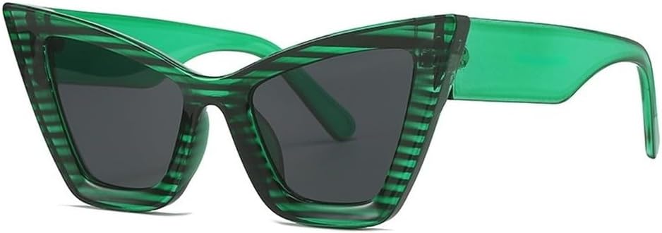 

Модные солнцезащитные очки большого размера «кошачий глаз» для женщин, винтажные градиентные очки с защитой от УФ-излучения UV400 для мужчин SKFGNX, Green Striped Grey