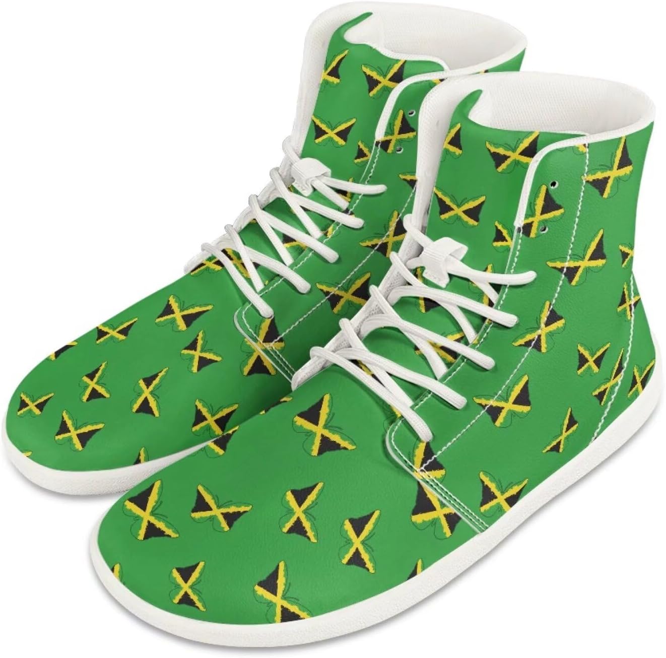 

Мужские босоножки из искусственной кожи PU Высокие ботинки с широкой носовой частью Модные кроссовки Удобные повседневные туристические туфли С шнуровкой Для улицы Размер США 5-14 Quxjehoe, Jamaican Butterfly