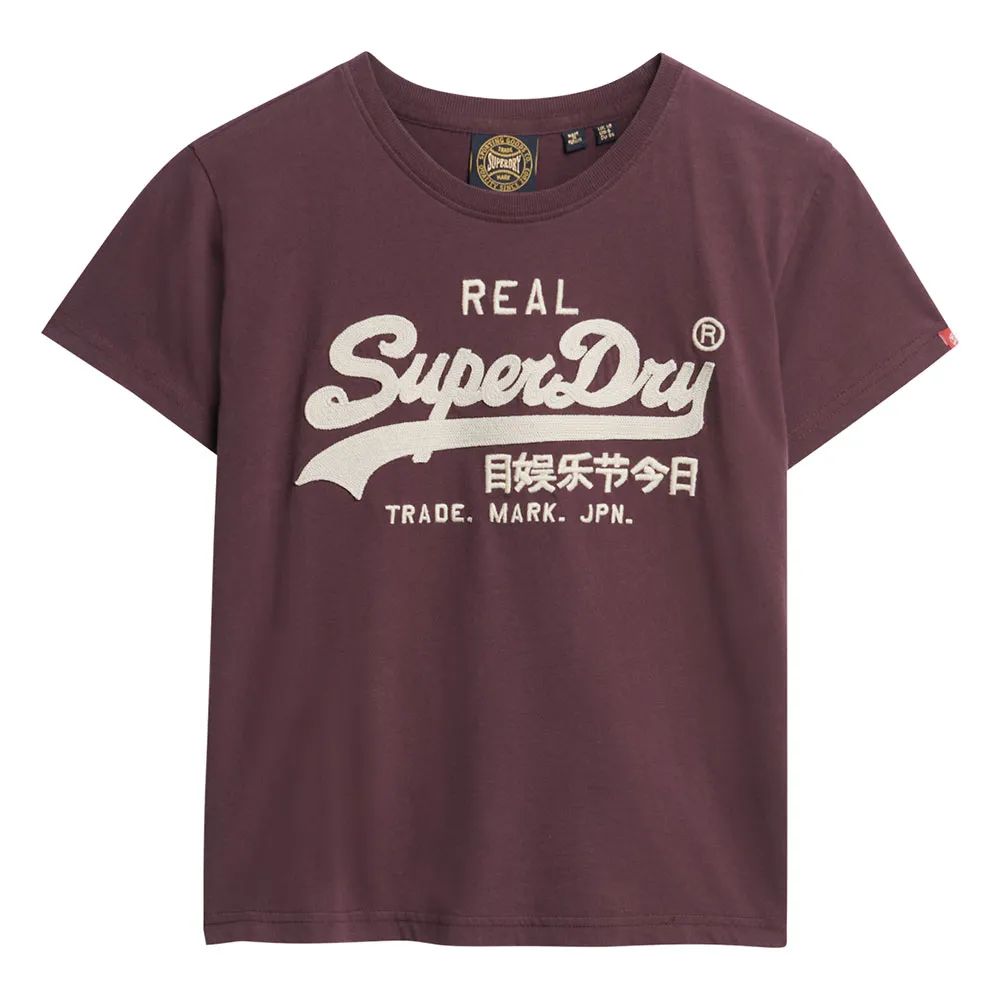 

Футболка Superdry Embroidered Vl Fitted, фиолетовый