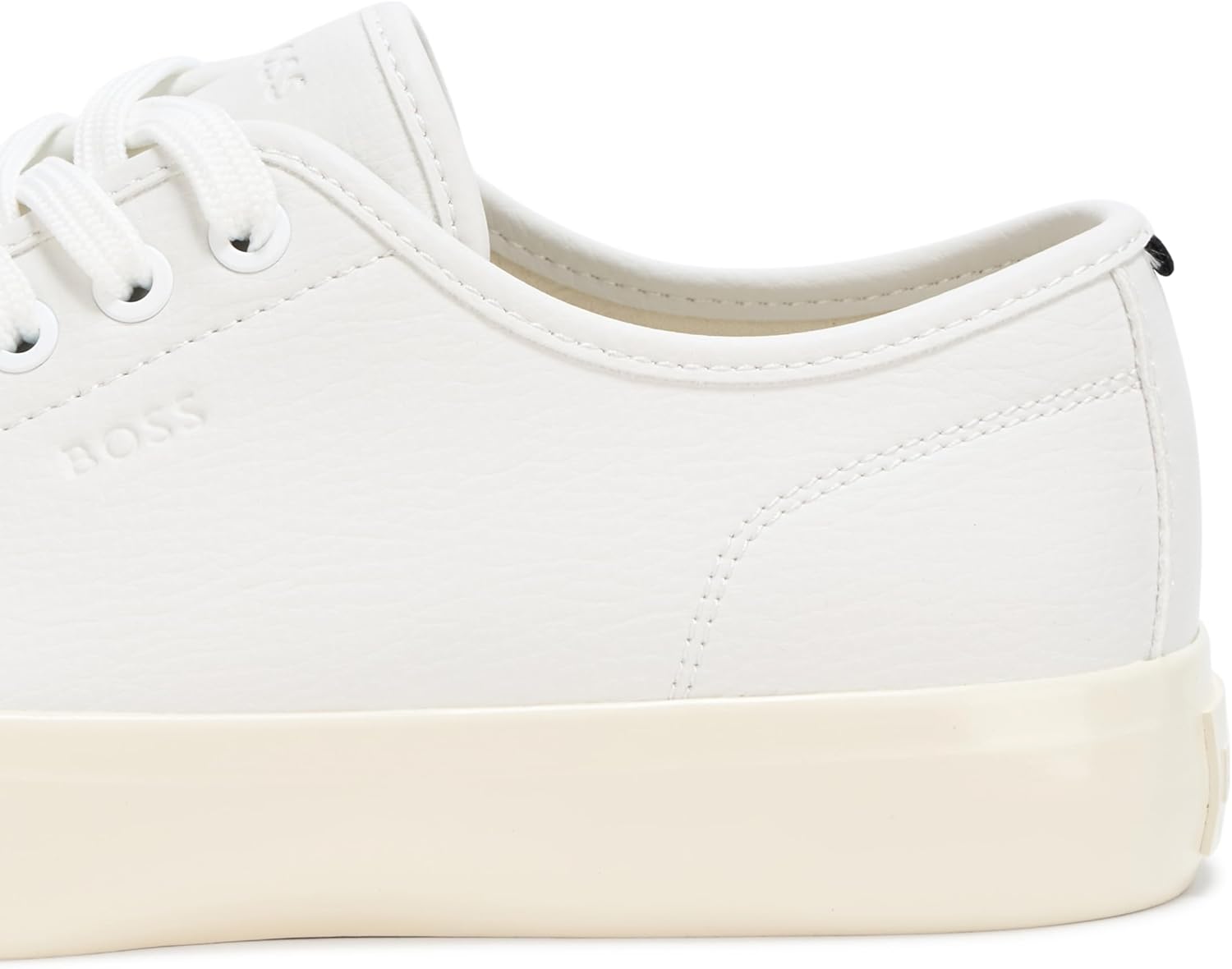 Низкие кроссовки BOSS Girl's Aiden с логотипом и блоками из кожи, Milk — фото 4