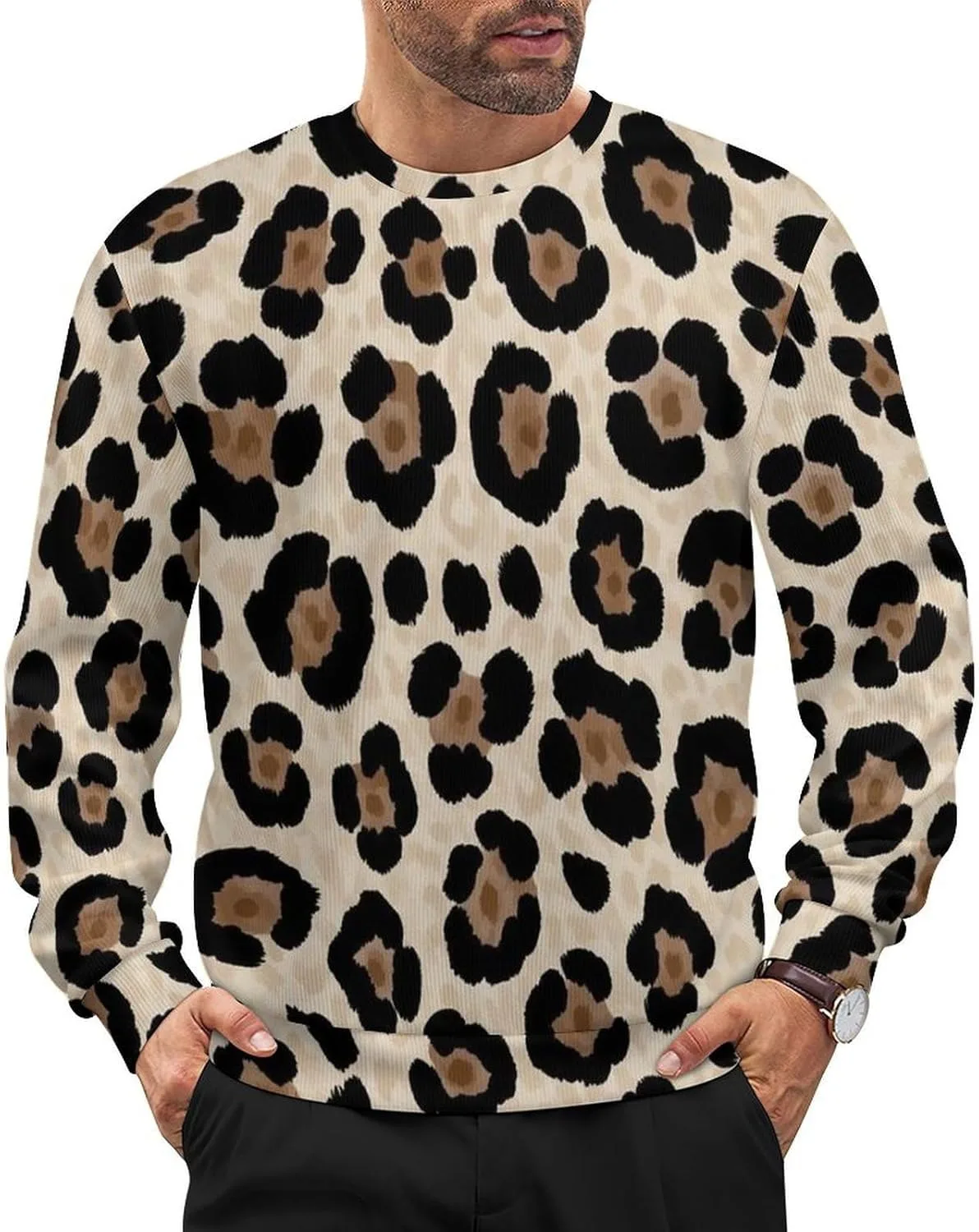 

Мужской свитер с длинным рукавом, мягкий и свободный Meaudiwes