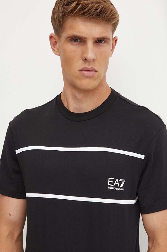 

Хлопковая футболка EA7 Emporio Armani, черный