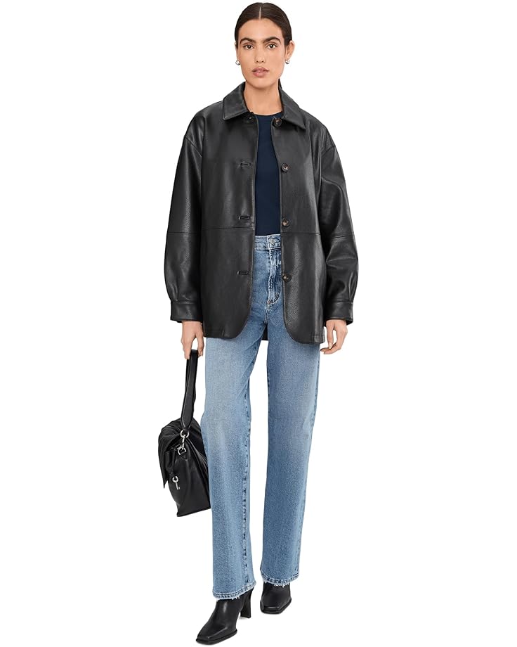 Женский блейзер Levi's из искусственной кожи, Black/Blk — фото 2