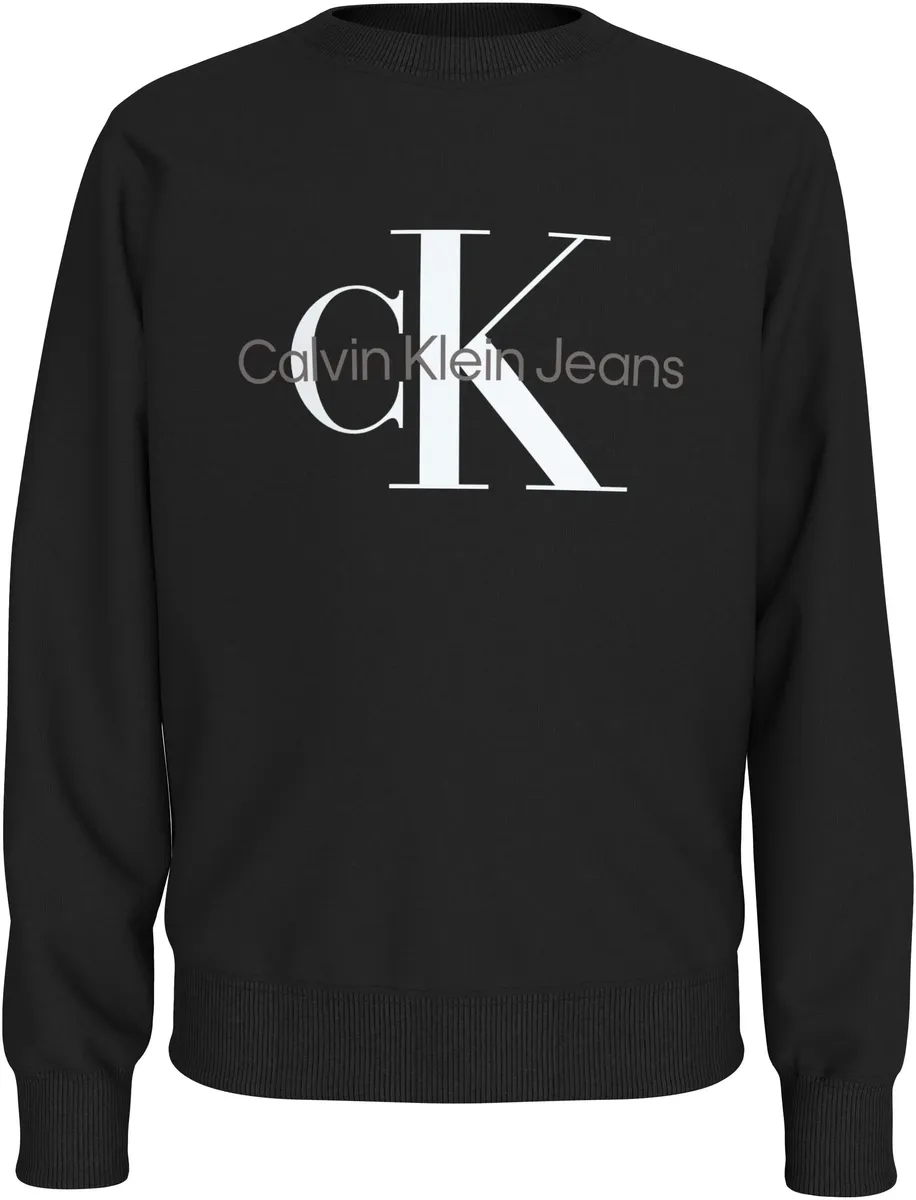 

Толстовка Calvin Klein Jeans "CK Monogram Terry Cn", для детей до 16 лет, с принтом логотипа, черный