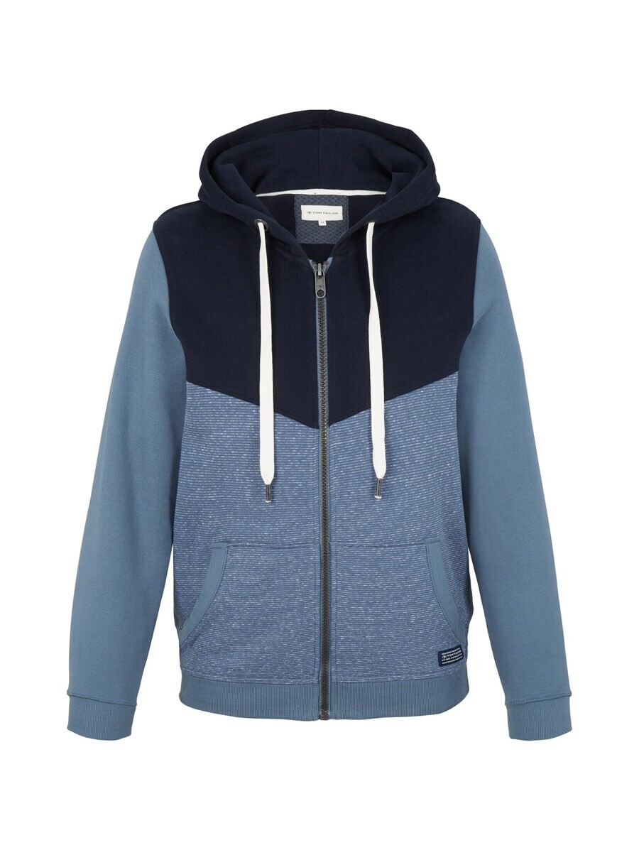 

Толстовка с капюшоном на молнии TOM TAILOR Zip-Up Hoodie, цвет navy/dusty blue/mottled blue