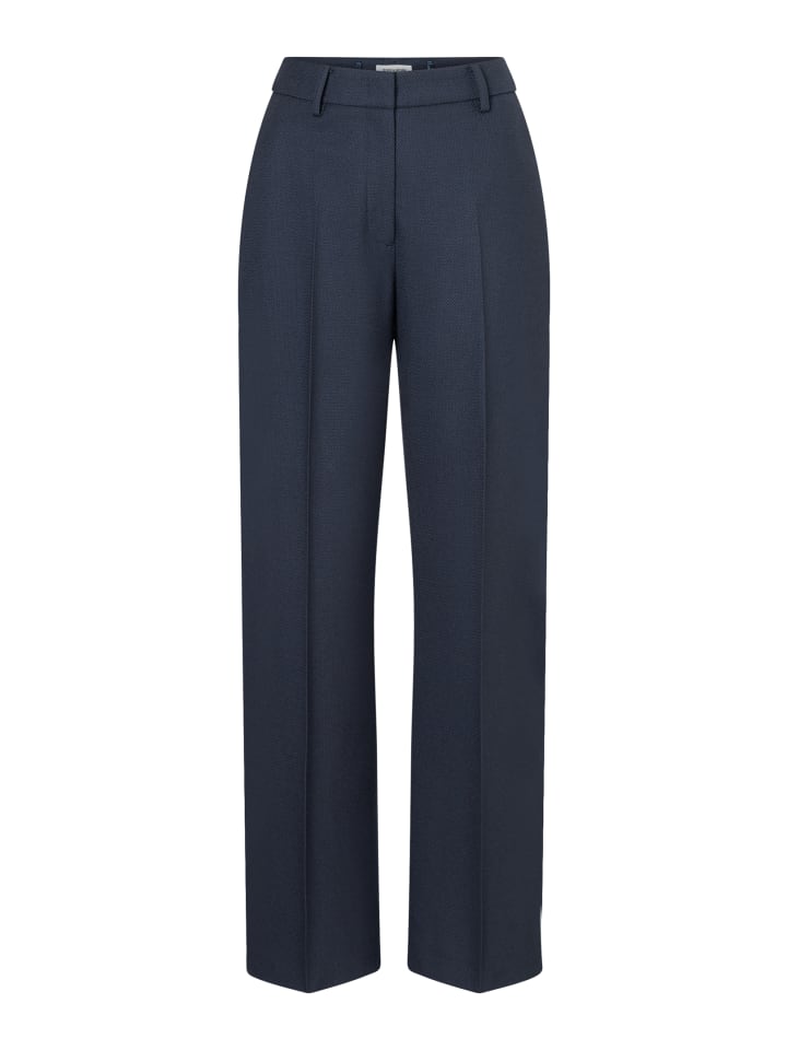 

More & More Широкие фактурные брюки от костюма темно-синего цвета