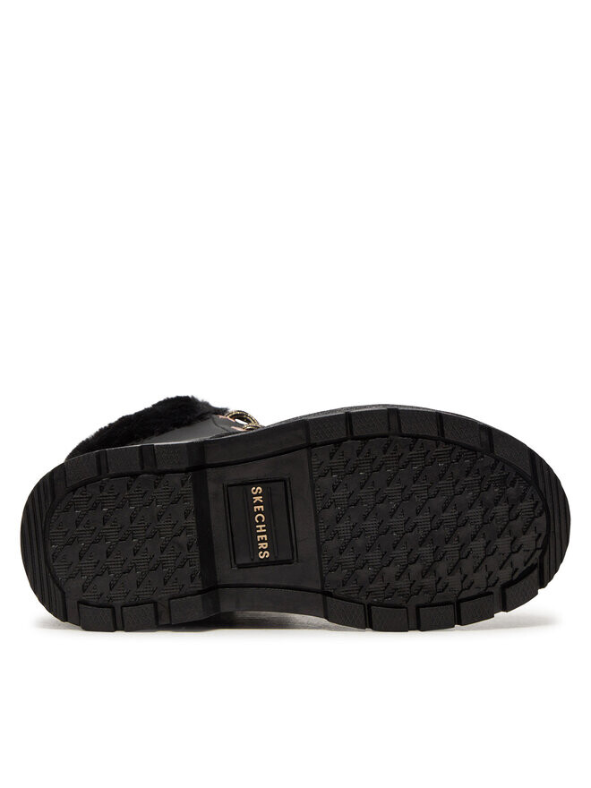 Женские ботинки Skechers Street Glitz с мехом и шнуровкой, черный — фото 4