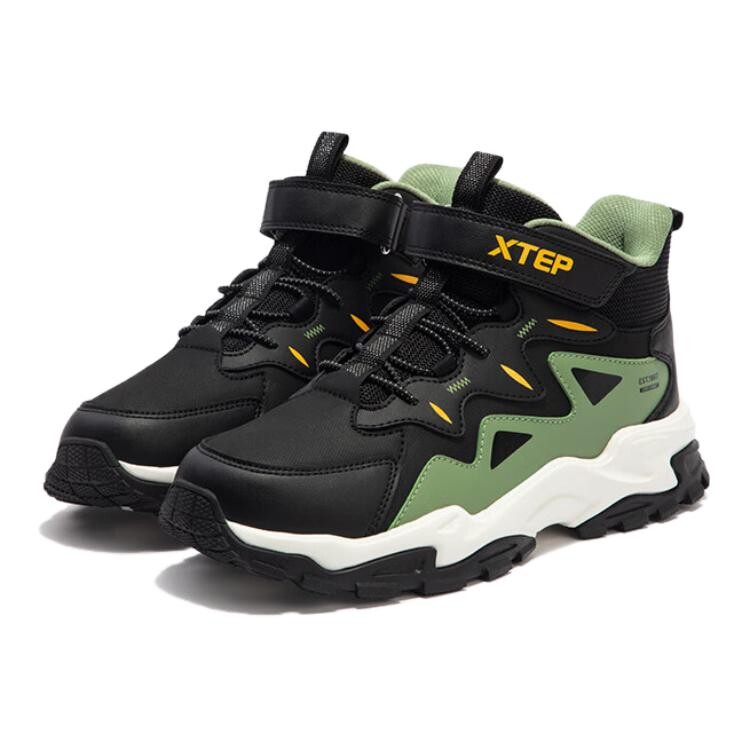 Кроссовки XTEP Kids Lifestyle Shoes GS High-top Black/grey Grass Green, зеленый — фото 2