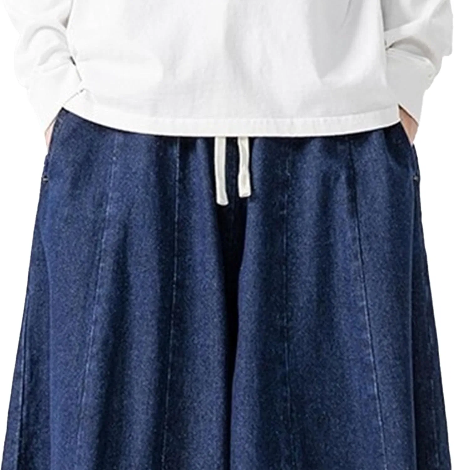 Джинсы свободные Wide Leg Hip Hop, темно-синие — фото 3
