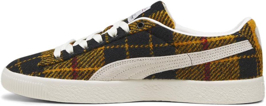 Кроссовки PUMA мужские замшевые VTG Harris Tweed с шнуровкой, повседневные - черные, желтые — фото 3
