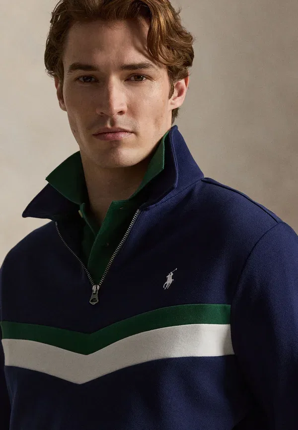 Свитшот с четверть-застежкой Double Knit Quarter Zip, Polo Ralph Lauren, цвет ньюпорт-нави — фото 4