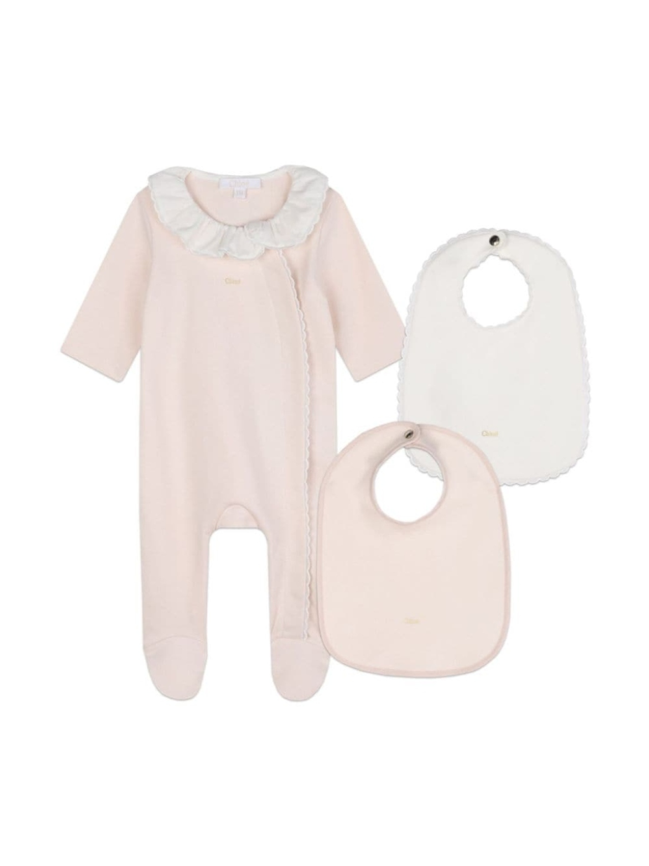 

Chloé Kids комплект из пижамы и двух нагрудников, розовый