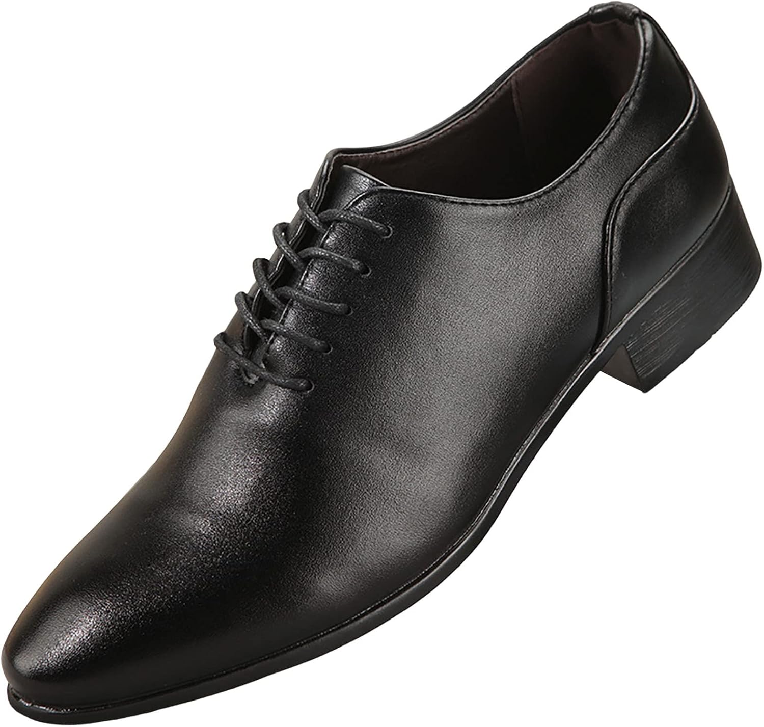 

Мужские кожаные туфли CsgrFagr весна-лето, корейская версия, однотонные, с заостренным носком, на шнуровке, высокие (черные, 8 размер)