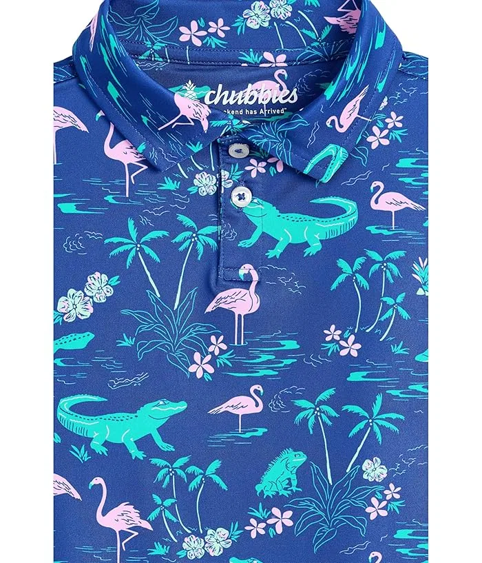 Поло Chubbies Kids The Swamp And Circumstance Performance Polo, Bright Blue/Pattern Base — фото 3