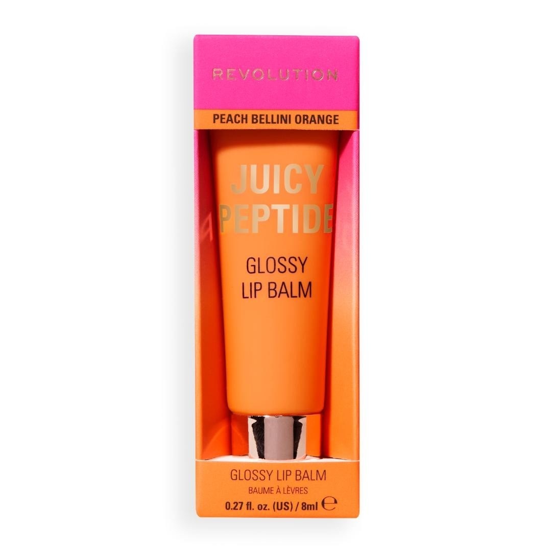 Бальзам для губ juicy peptide lip balm Revolution, peach bellini orange, объем 8 мл — фото 4