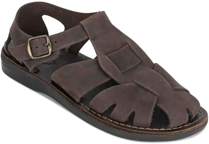 Финн - Кожаные сандалии кочевника - Мужские сандалии Jerusalem Sandals, коричневый — фото 2