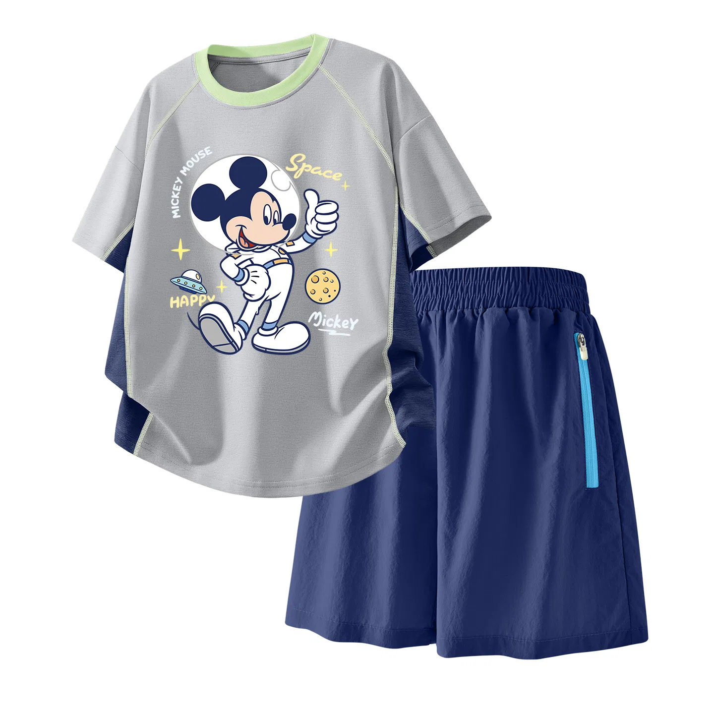 Детский спортивный костюм Casual Sportswear 2 Piece Set Disney, Indigo Universe Gray+Solid Color Deep Sea Blue