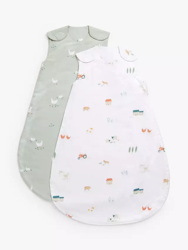 

Детский спальный мешок John Lewis Little Farm Baby 2 шт, разноцветный