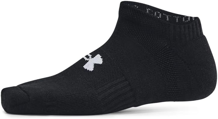 Детские тренировочные носки Under Armour Youth Cotton No Show, 3 пары, (001) Black/Black/White — фото 2